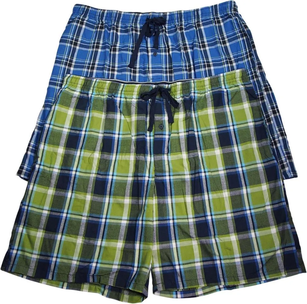 Hanes Big and Tall Mens Tagless 2 Pack Woven Sleep Pajama Shorts, 39895