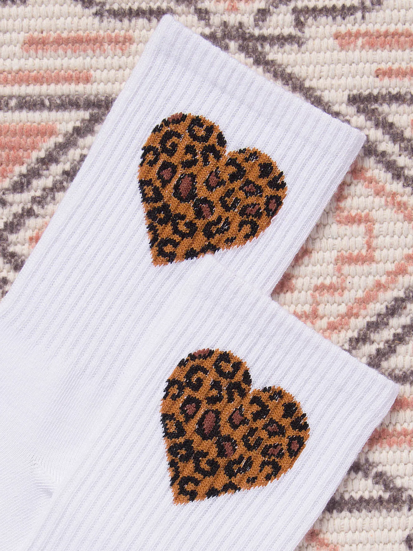 Leopard Heart Crew Socks Funny Socks for Women Novelty Socks Funky Socks Gift