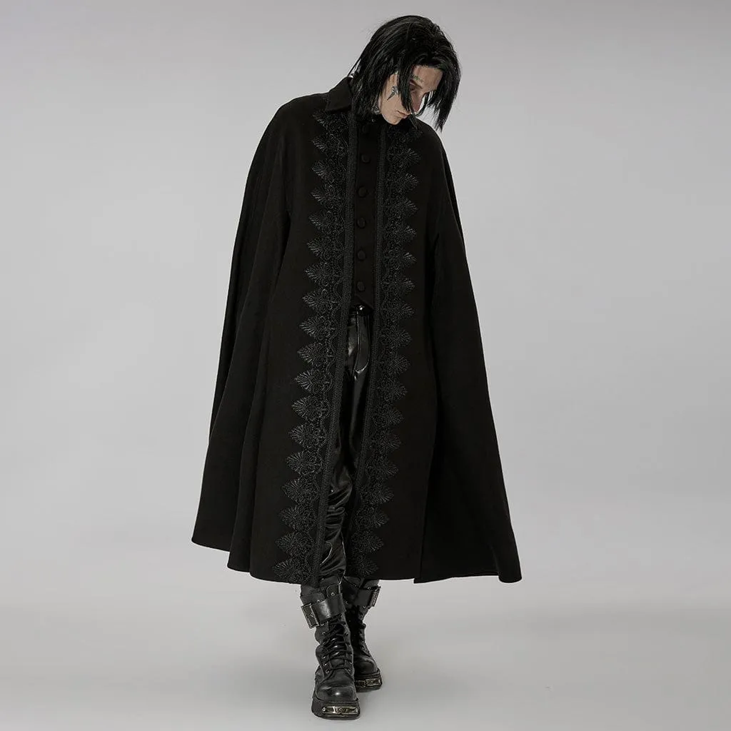Men's Gothic Floral Embroidered Split Cloak