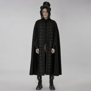 Men's Gothic Floral Embroidered Split Cloak
