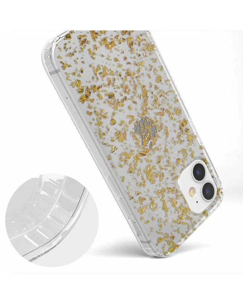Morning Sparkle | Rose and Gold Flaked Clear Case