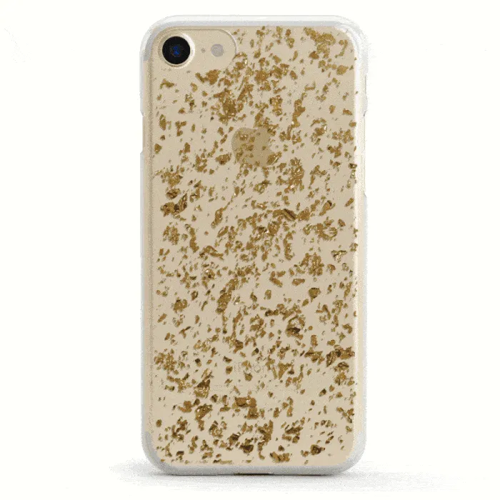 Morning Sparkle | Rose and Gold Flaked Clear Case