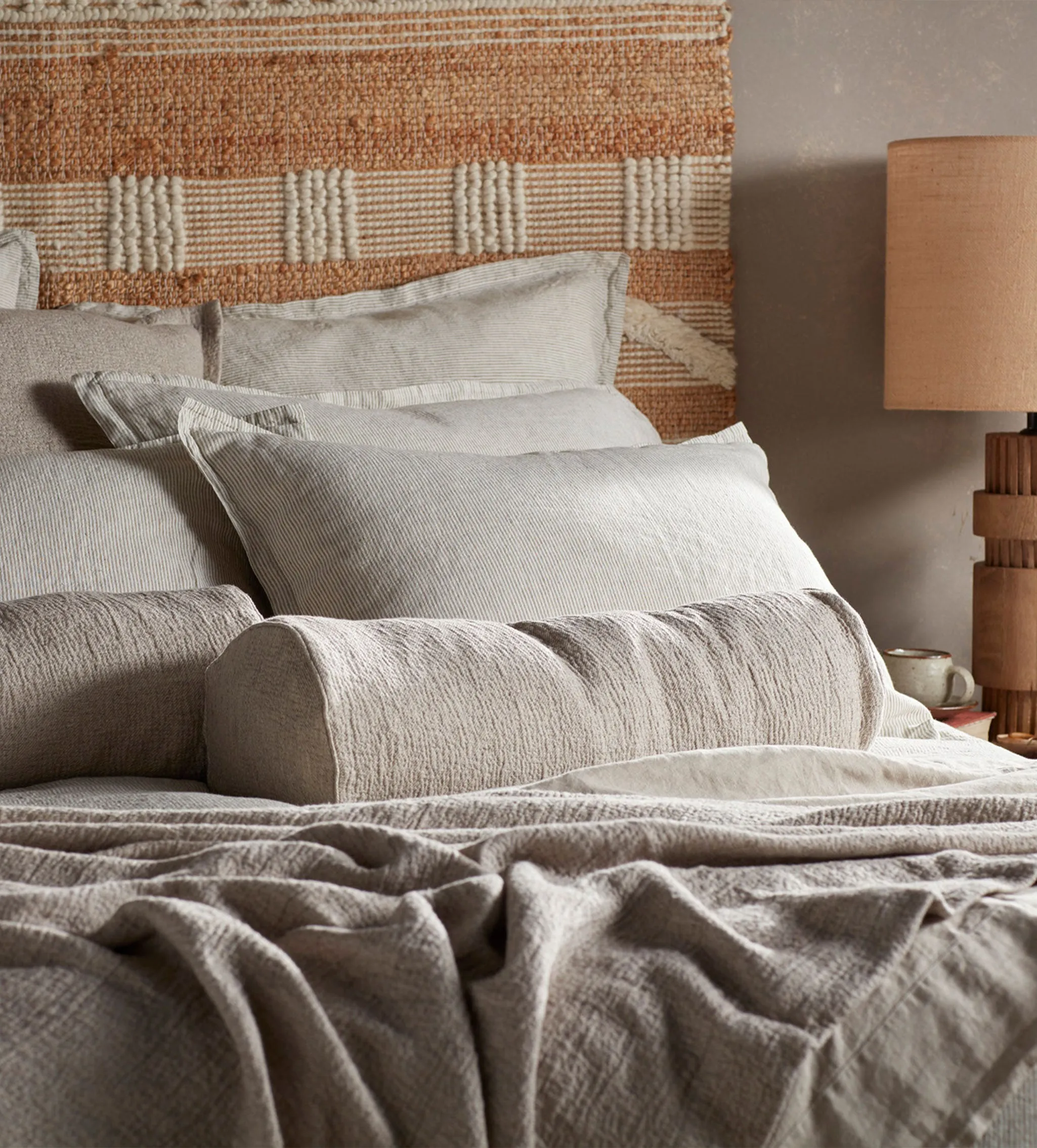 Natural Sid Stripe 100% Linen Bed Linen