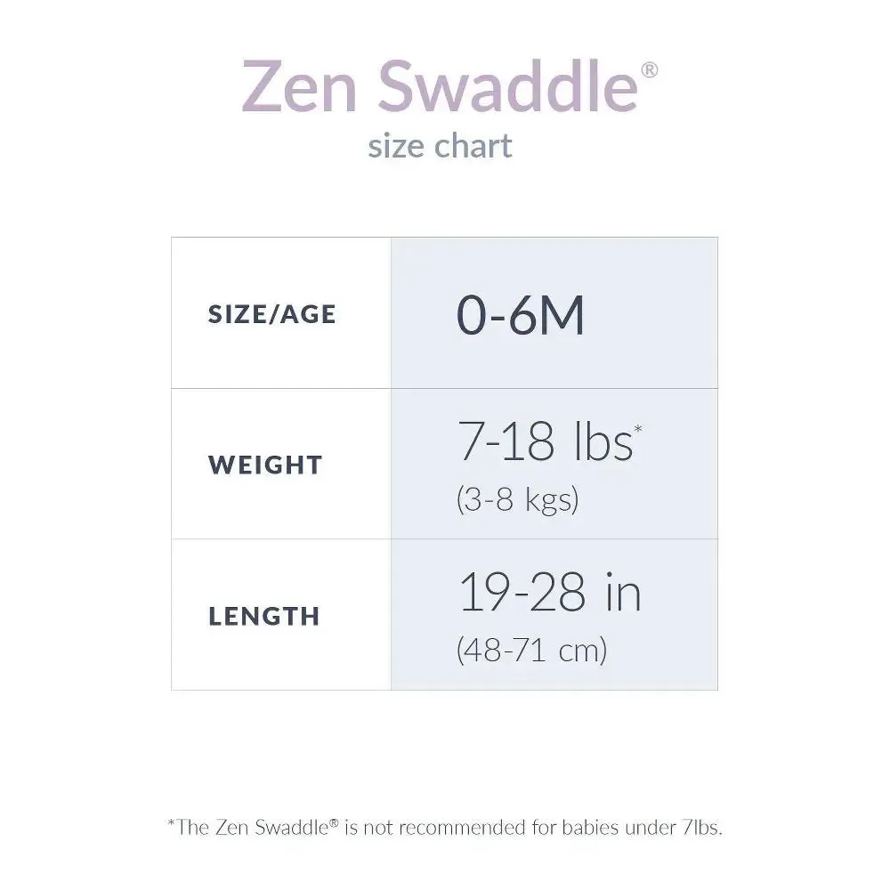 Nested Bean Zen 100% Cotton Swaddle Wrap Classic 0-6M - Stardust Gray