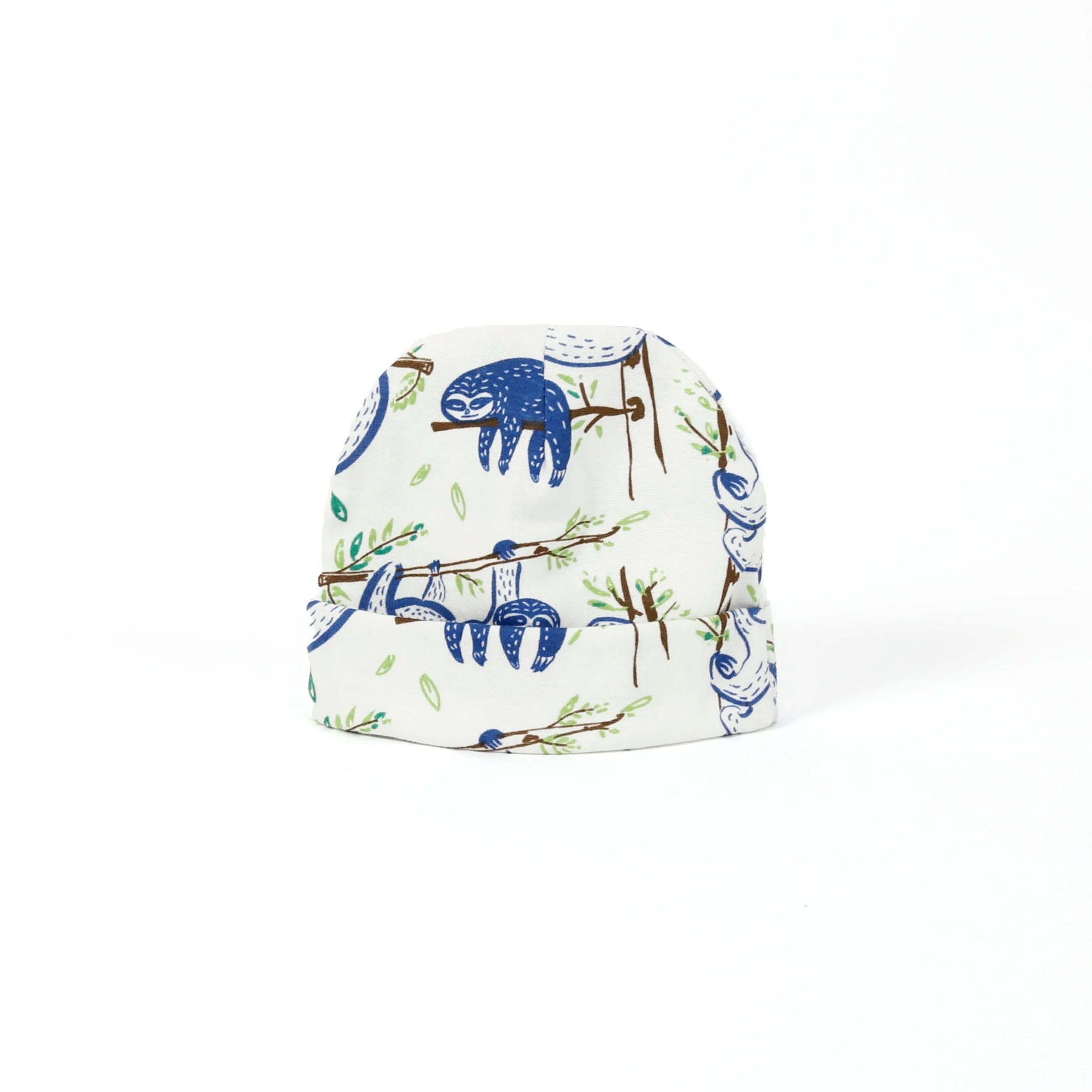 Organic Cotton Beanie Hat / Sloth