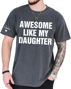 Personalized Dad Shirt, Custom Dad with Kids Names On Sleeve Tshirt, Est Date Daddy T Shirt