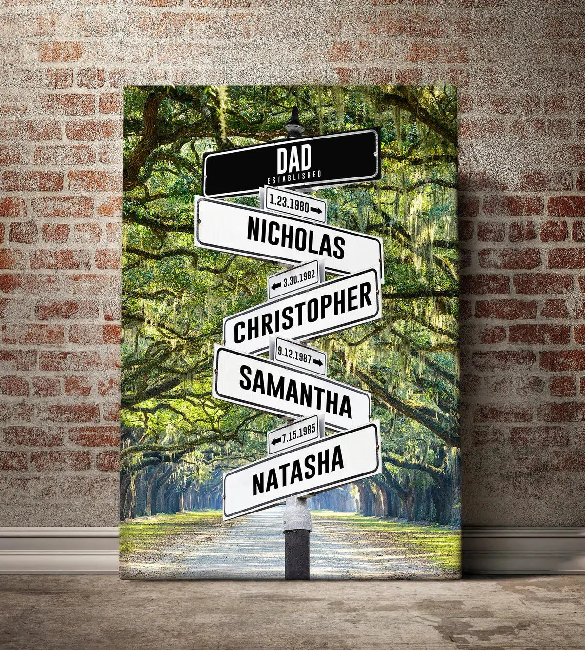 Personalized Kids Birth Date   Name Street Sign Canvas Wall Art
