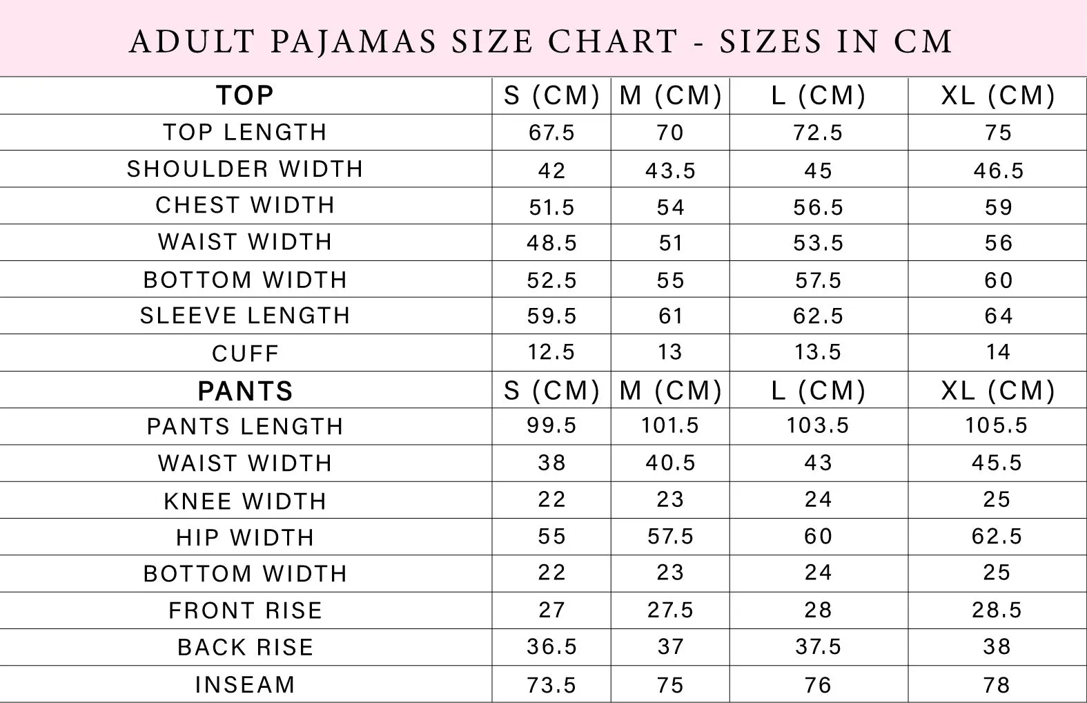 P.Louise Pyjamas - Adults