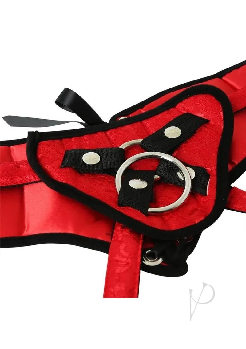 Plus Size Lace Corsette Strap On Red