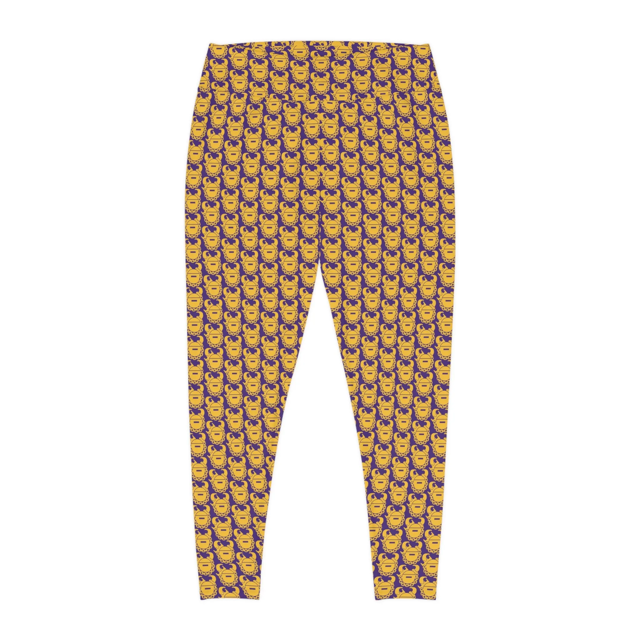 Plus Size Leggings - Purple/Gold Helmets