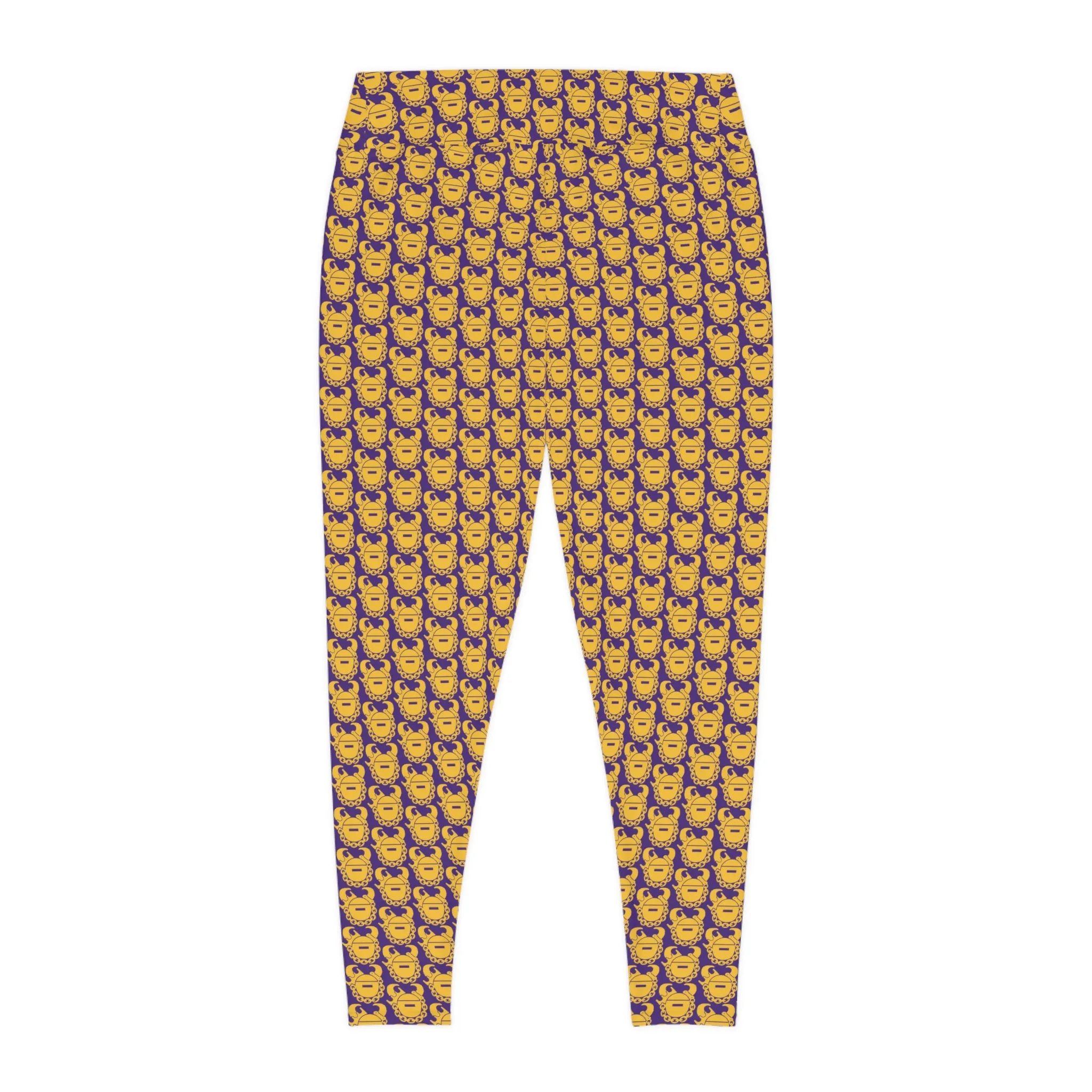 Plus Size Leggings - Purple/Gold Helmets