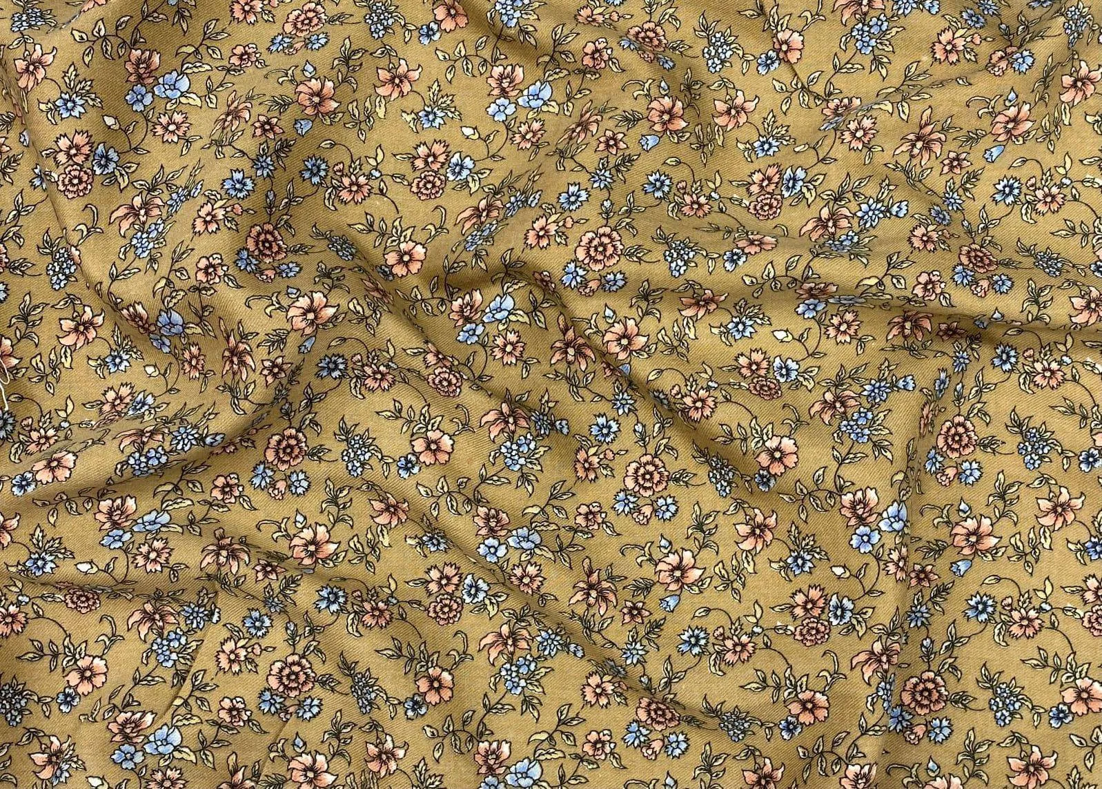 Poly Viscose Soft Blend - Beige Floral