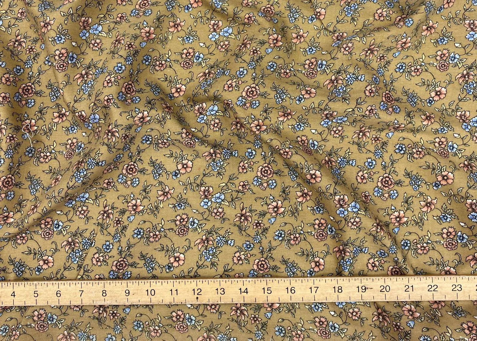 Poly Viscose Soft Blend - Beige Floral
