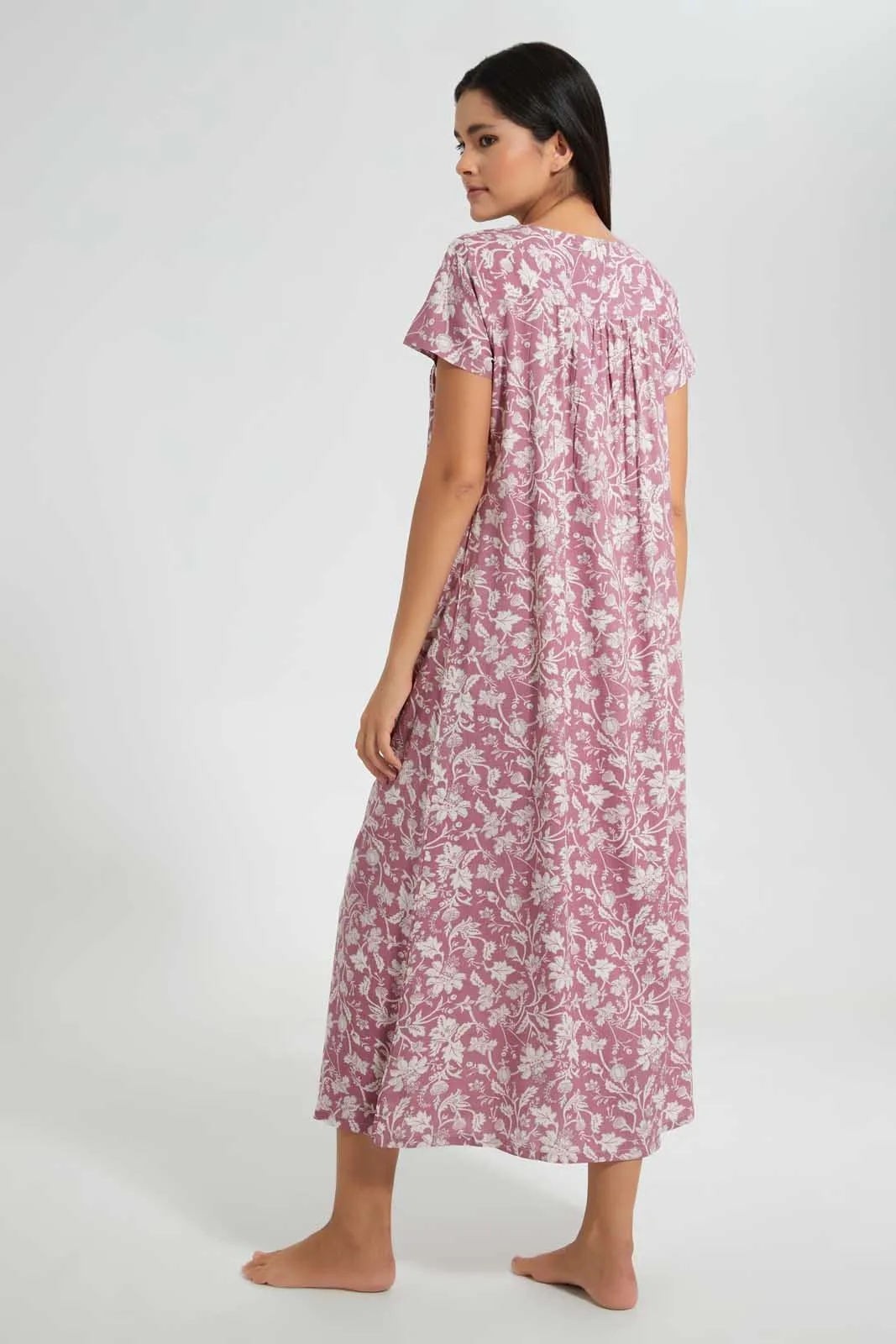 Purple Floral Nightgown