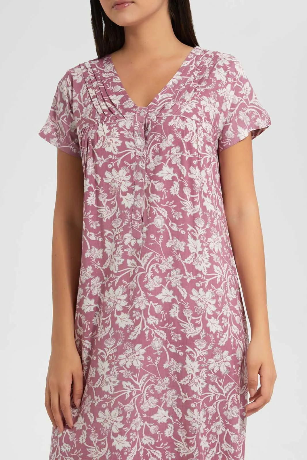 Purple Floral Nightgown