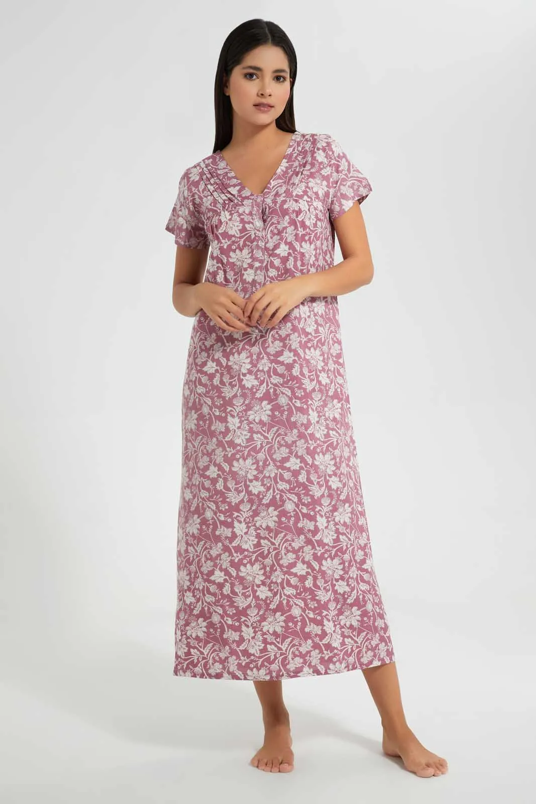 Purple Floral Nightgown
