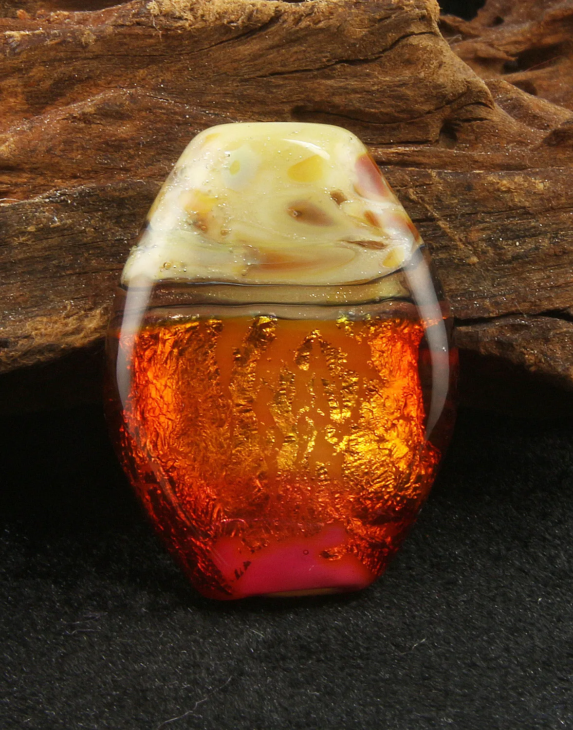 Red Fire Lampwork Focal Bead SRA