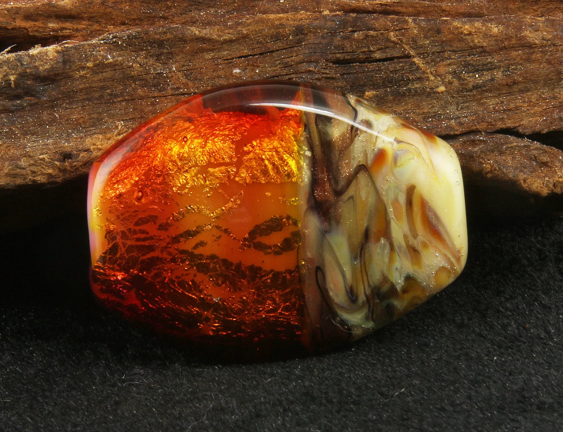 Red Fire Lampwork Focal Bead SRA