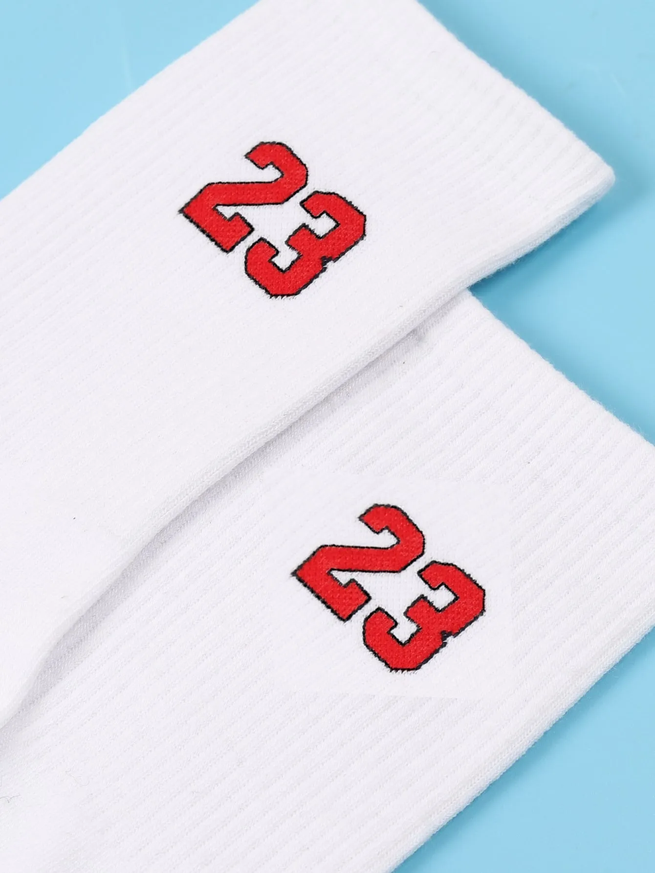Red Number 23 Pattern Crew Socks for Men Fun Socks Funky Socks Novelty Socks