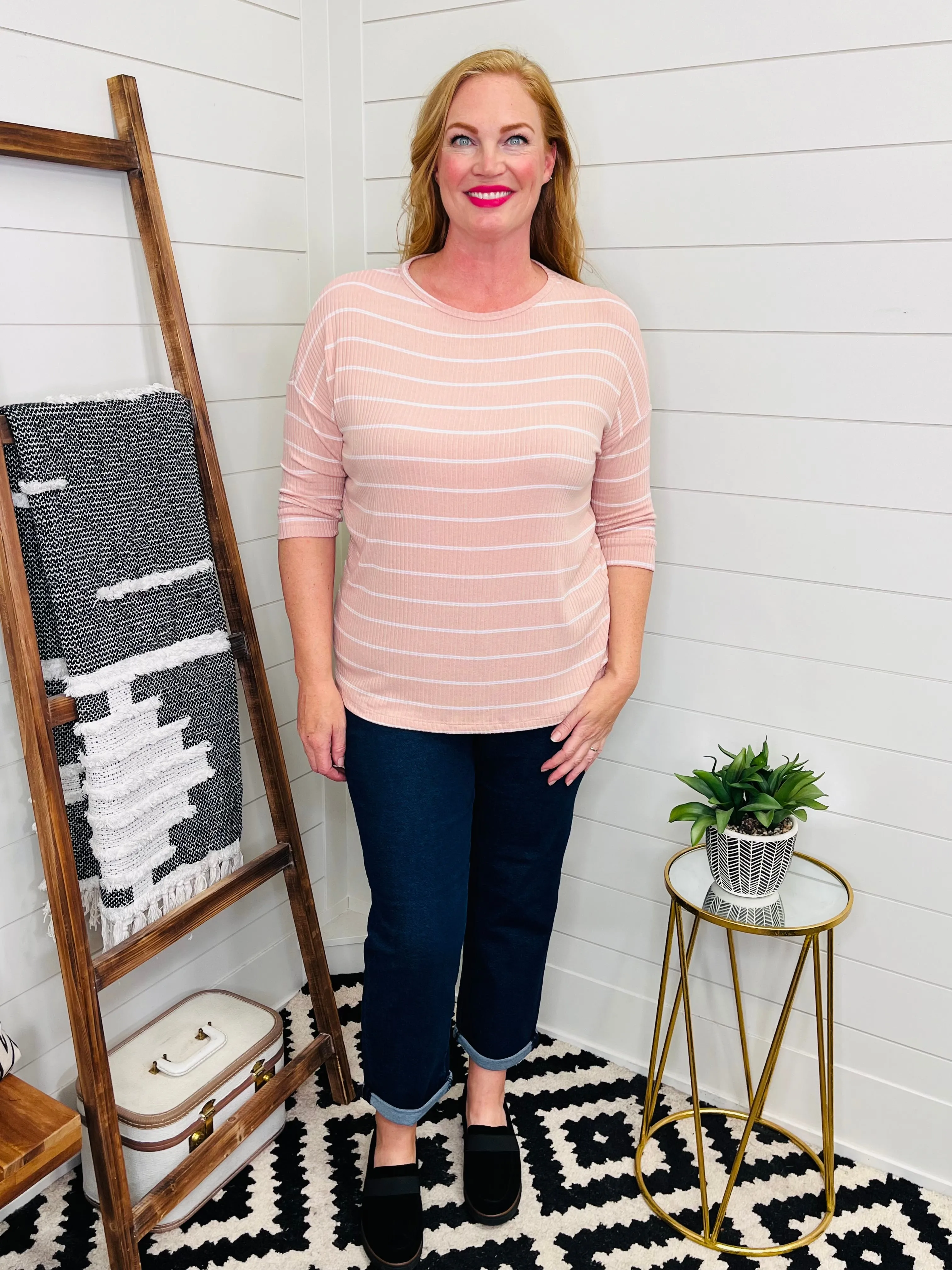 Riley Ribbed Tunic Top : 2 Colors