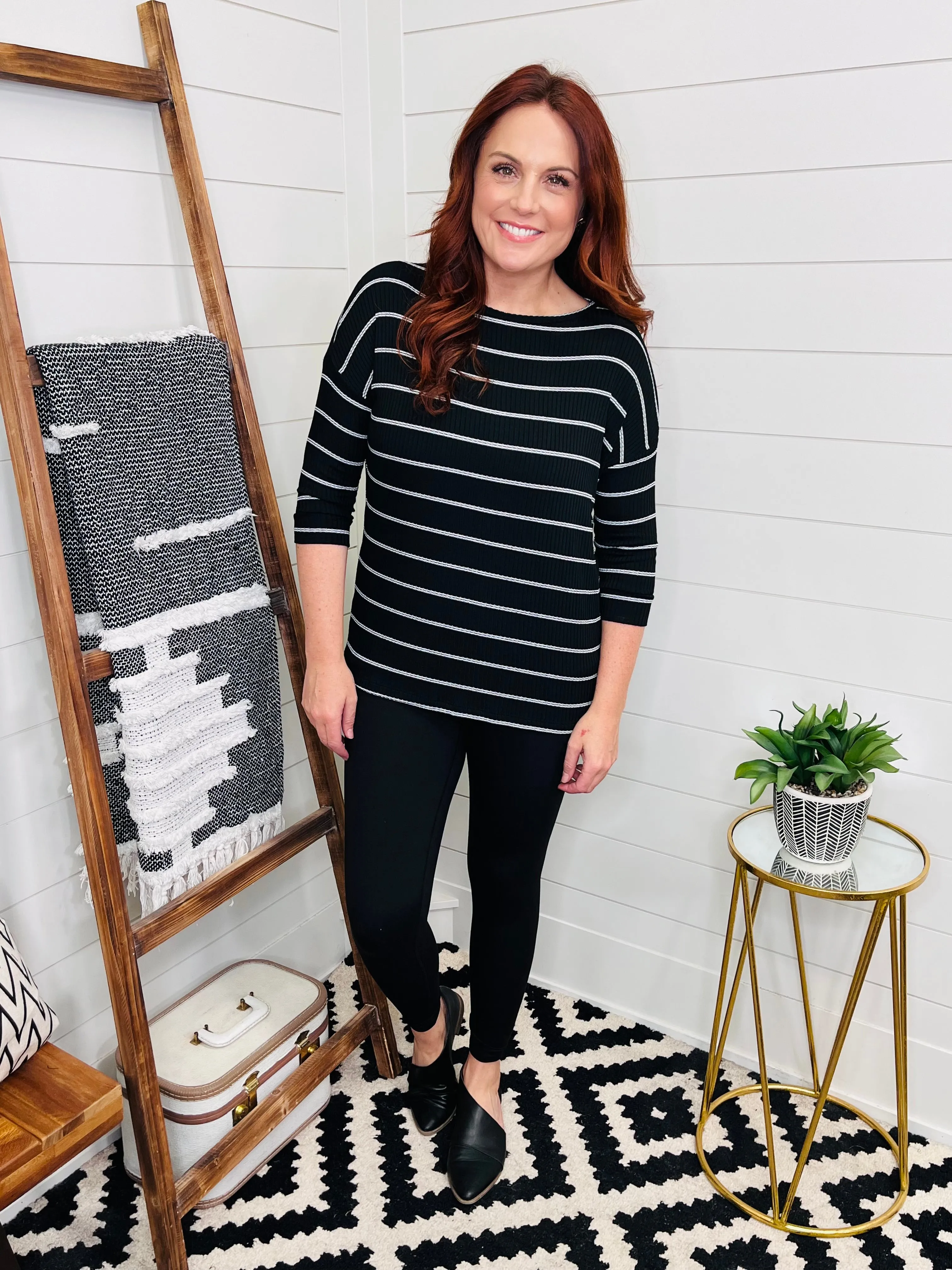 Riley Ribbed Tunic Top : 2 Colors
