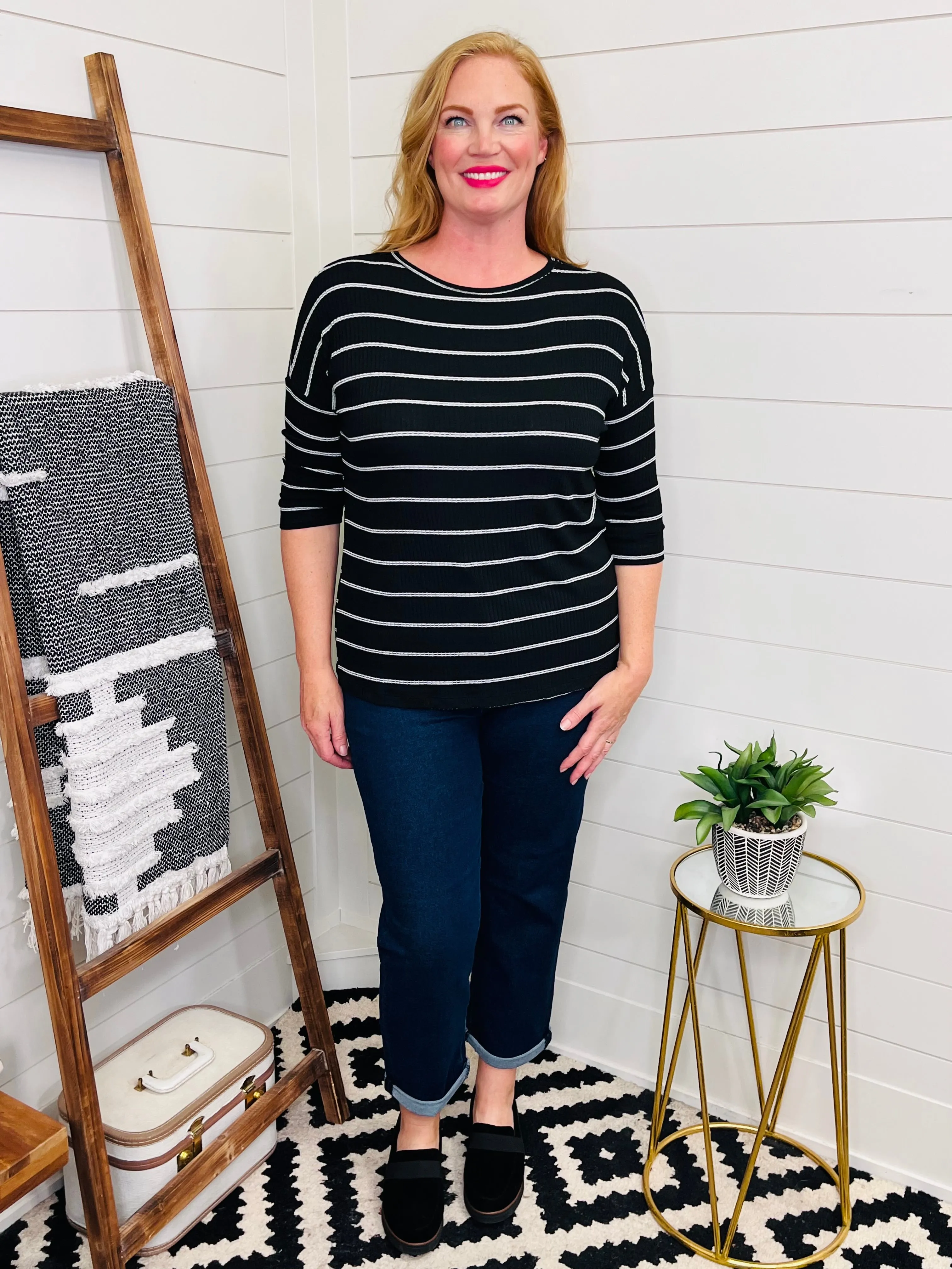 Riley Ribbed Tunic Top : 2 Colors