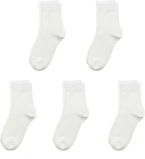 SERISIMPLE Kids Viscose Bamboo School Socks Soft flate Seam Color Anti Odor Thin Breathable Stretch Cuffs Girls Boy 5 Pairs