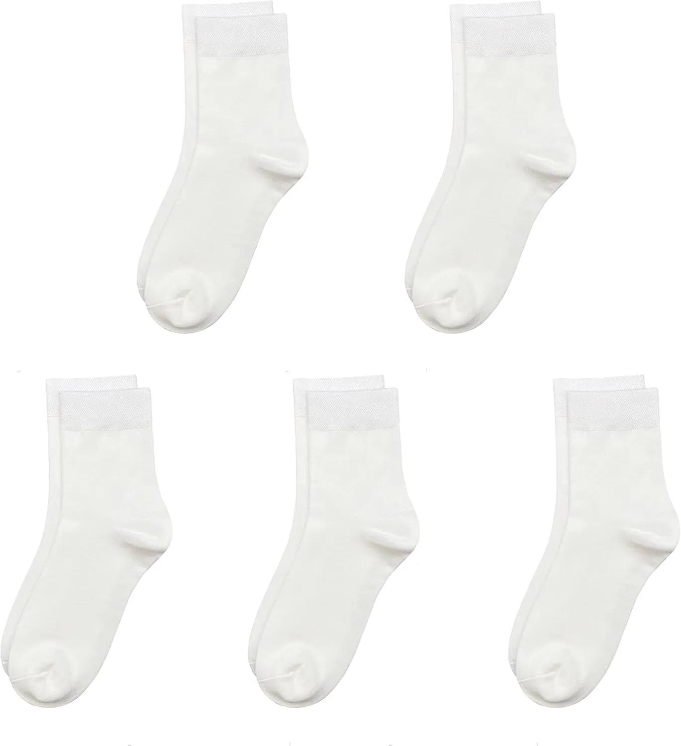 SERISIMPLE Kids Viscose Bamboo School Socks Soft flate Seam Color Anti Odor Thin Breathable Stretch Cuffs Girls Boy 5 Pairs