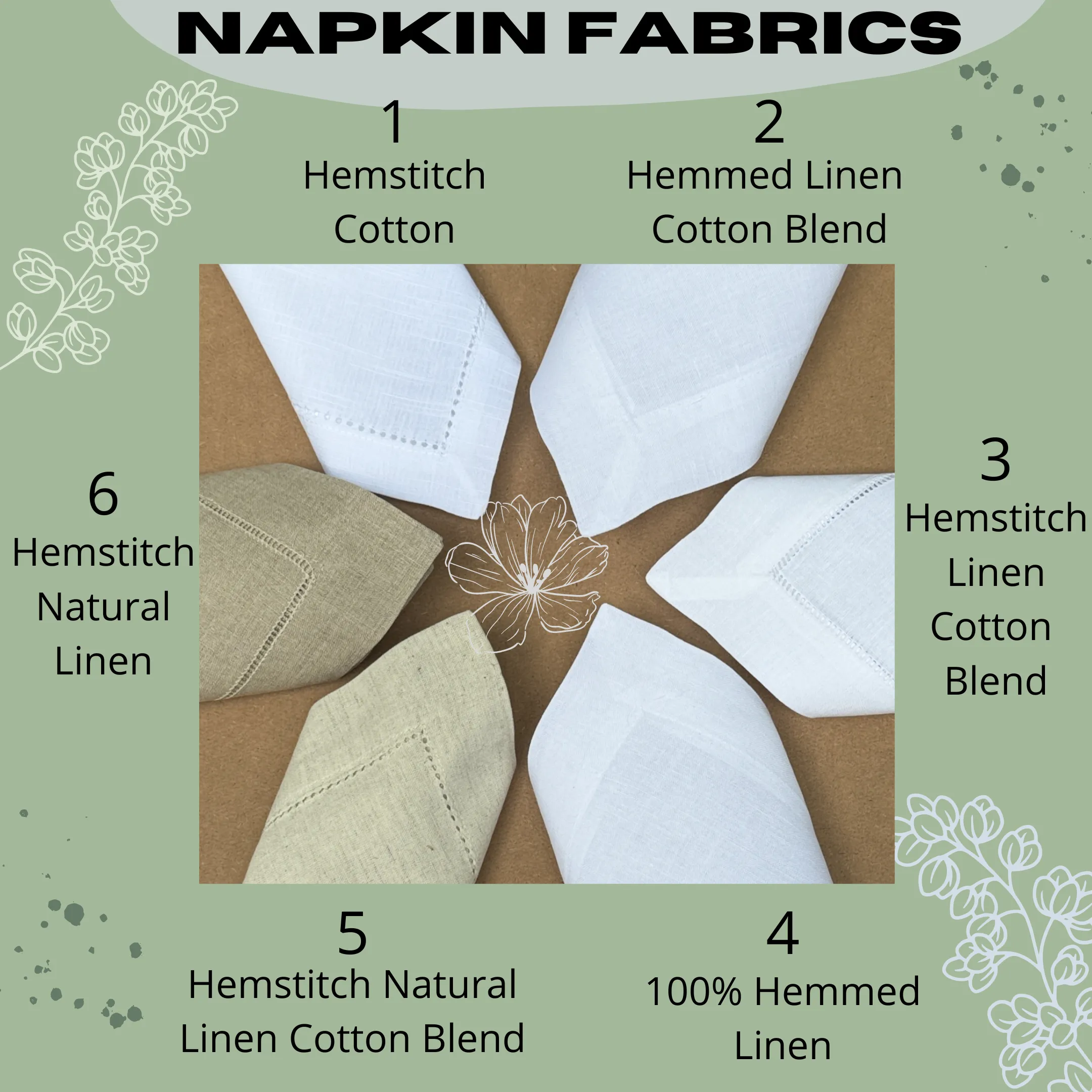 Set of 4 Embroidered Name Napkins, Caroline Names Cloth napkins