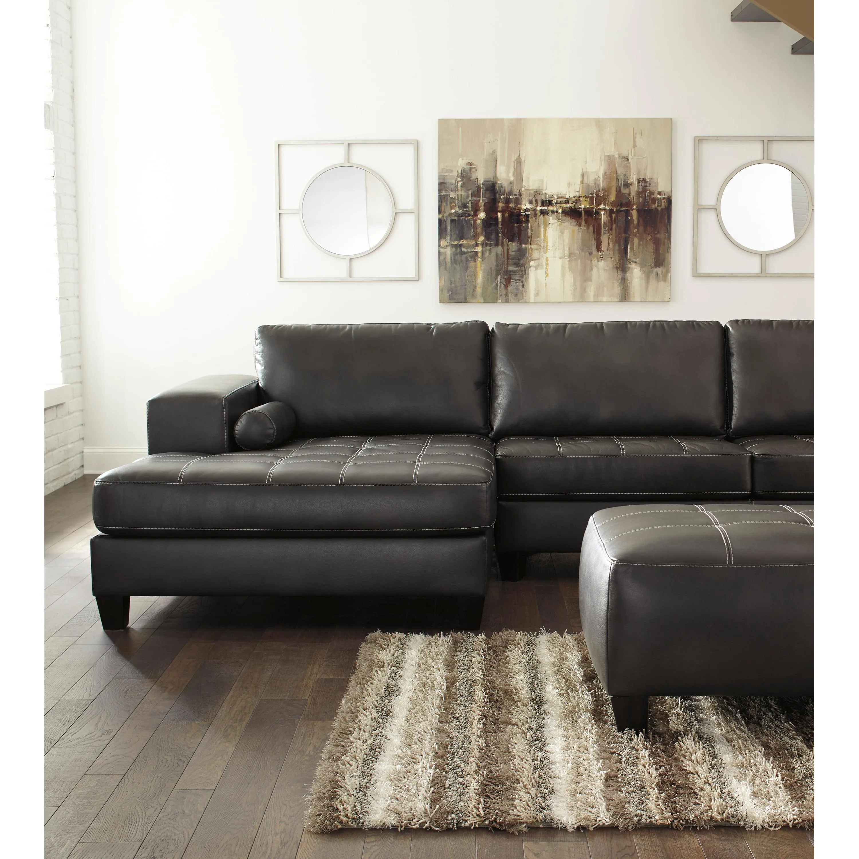 Signature Design by Ashley Nokomis Leather Look 2 pc Sectional 8772116/8772167