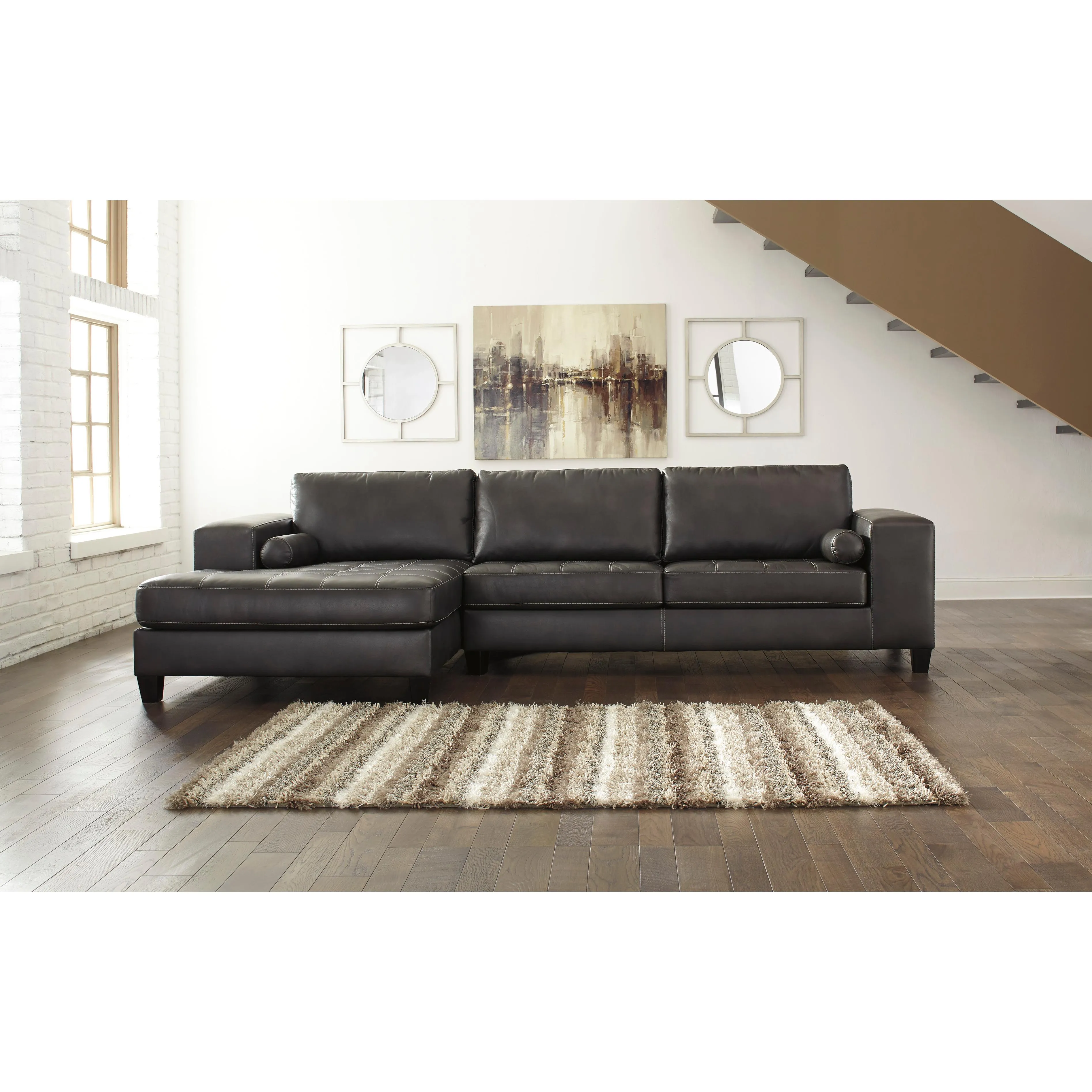 Signature Design by Ashley Nokomis Leather Look 2 pc Sectional 8772116/8772167
