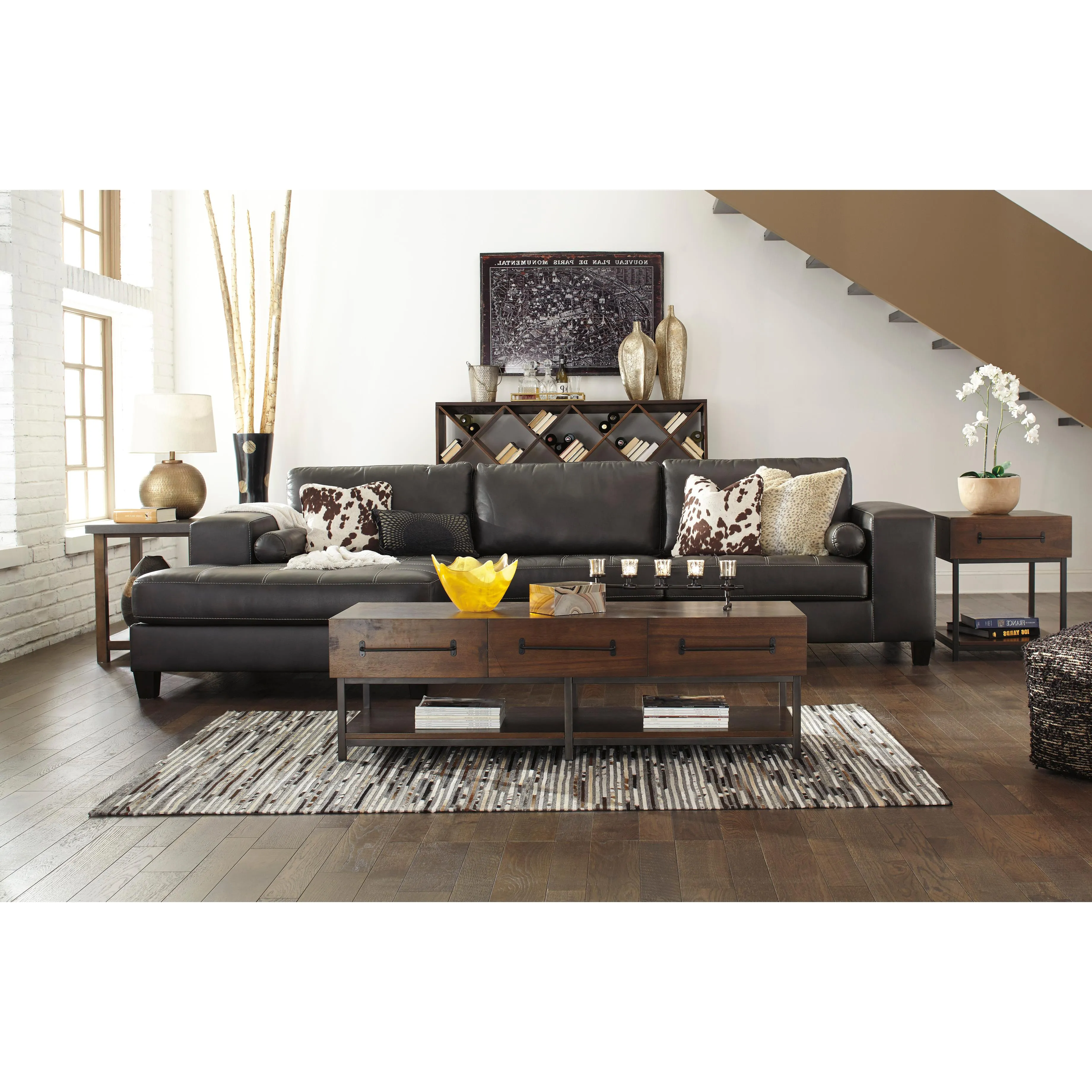 Signature Design by Ashley Nokomis Leather Look 2 pc Sectional 8772116/8772167