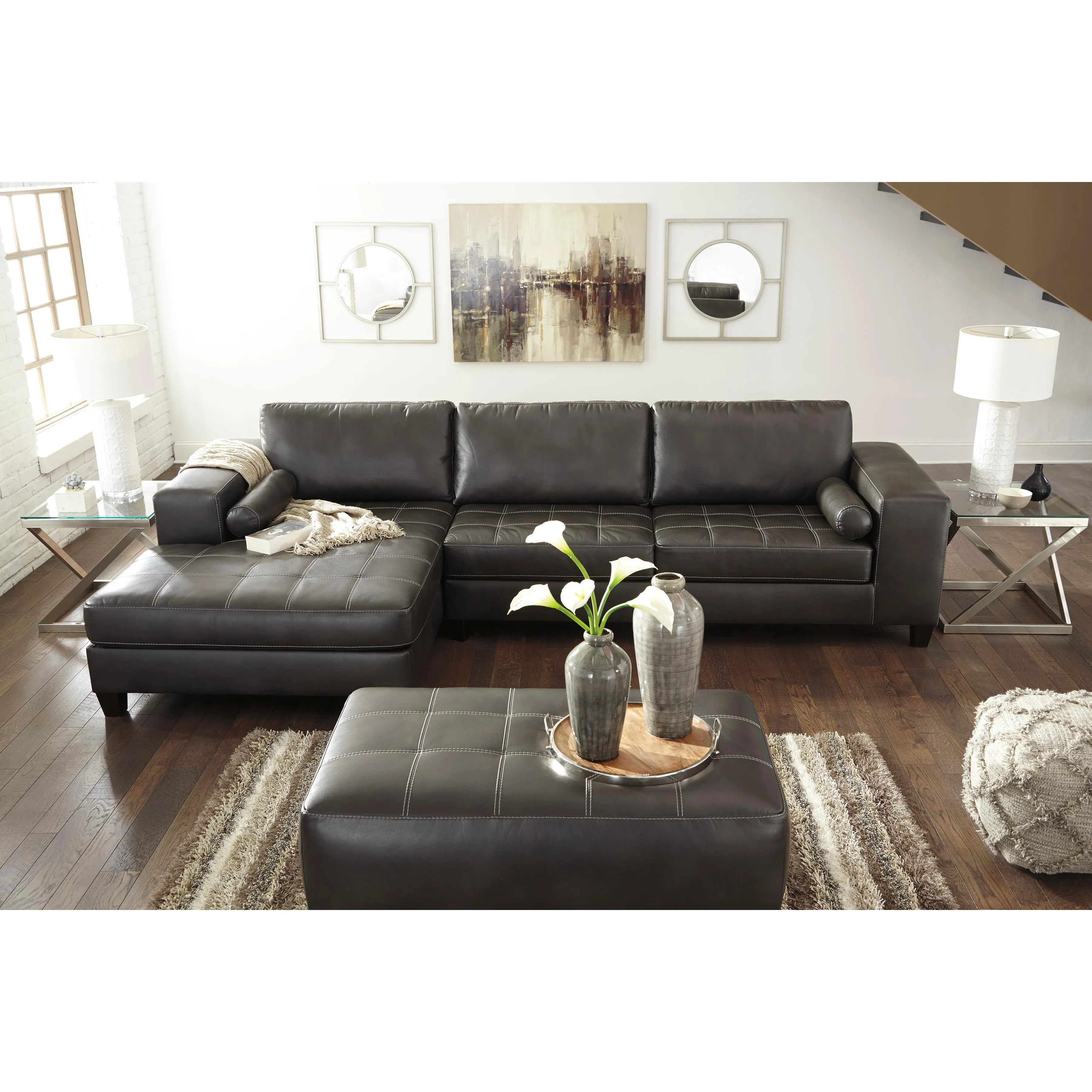 Signature Design by Ashley Nokomis Leather Look 2 pc Sectional 8772116/8772167