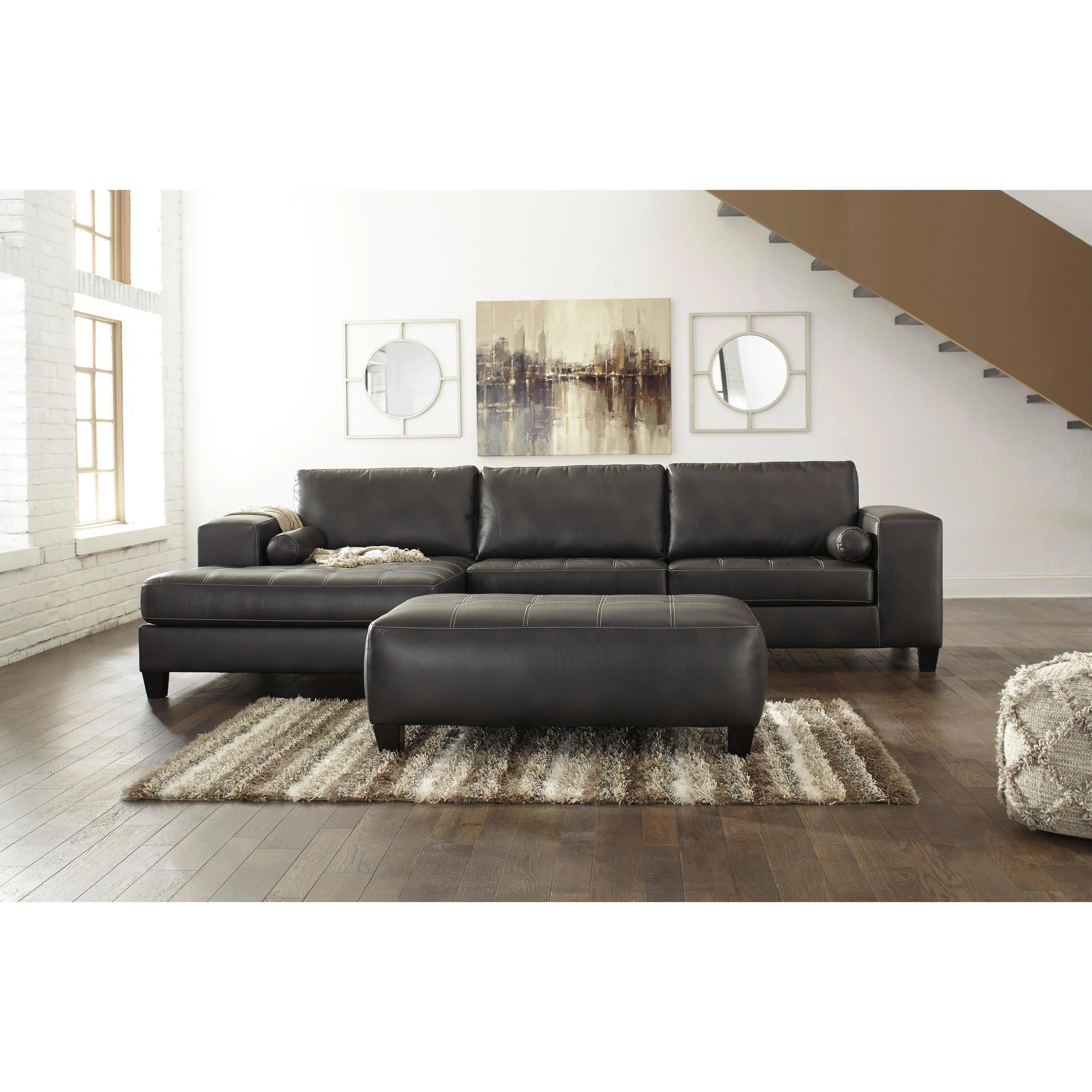 Signature Design by Ashley Nokomis Leather Look 2 pc Sectional 8772116/8772167