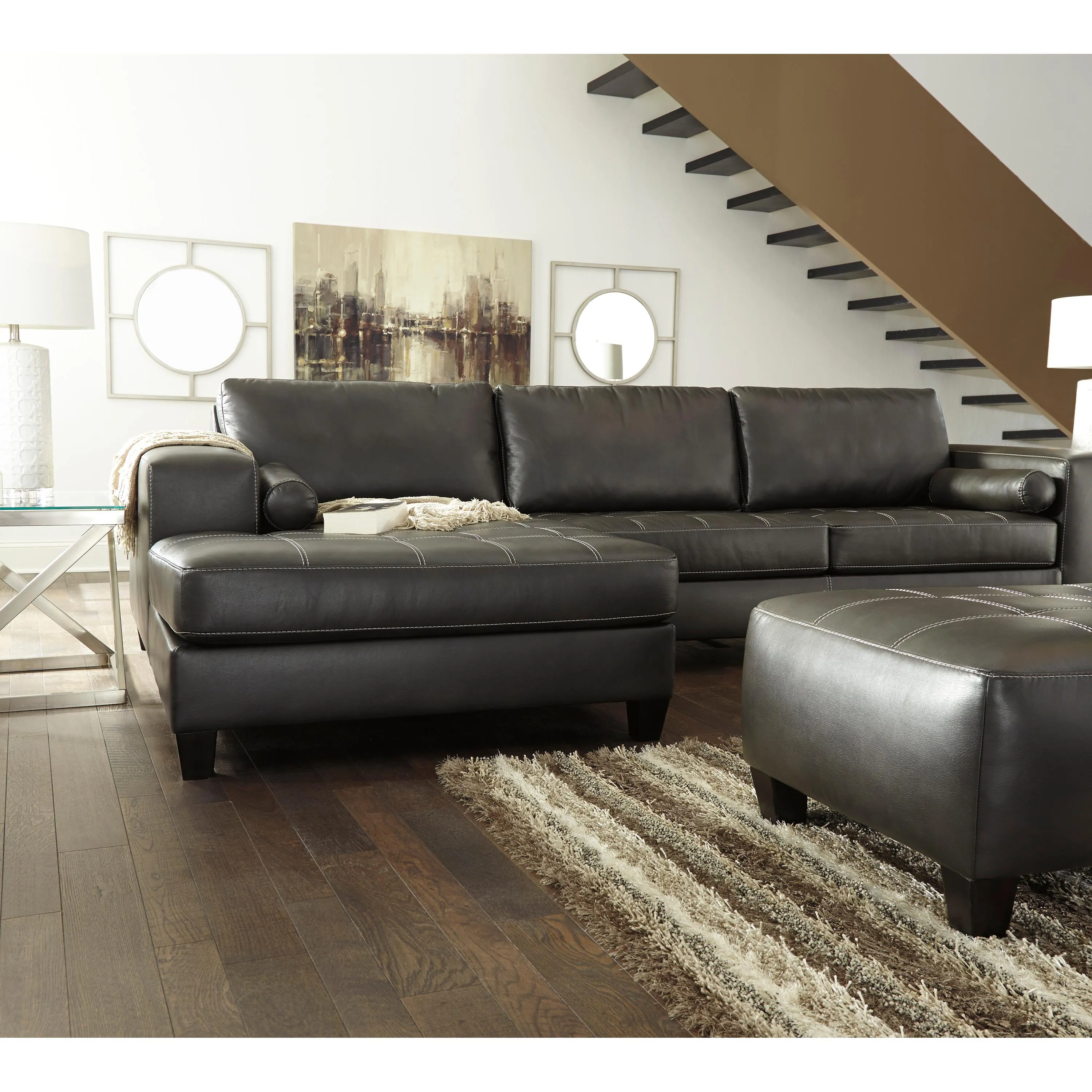 Signature Design by Ashley Nokomis Leather Look 2 pc Sectional 8772116/8772167