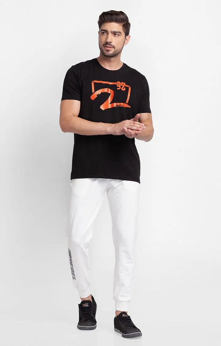 Spykar Ecru Cotton Slim Fit Trackpant For Men