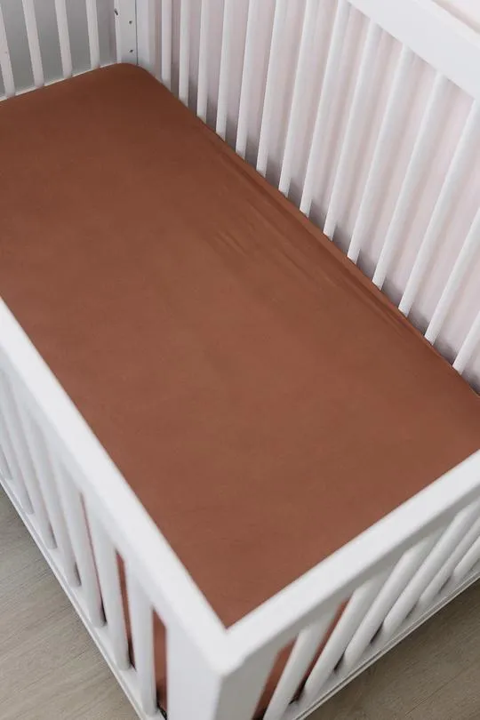 Stretch Crib Sheet | Rust