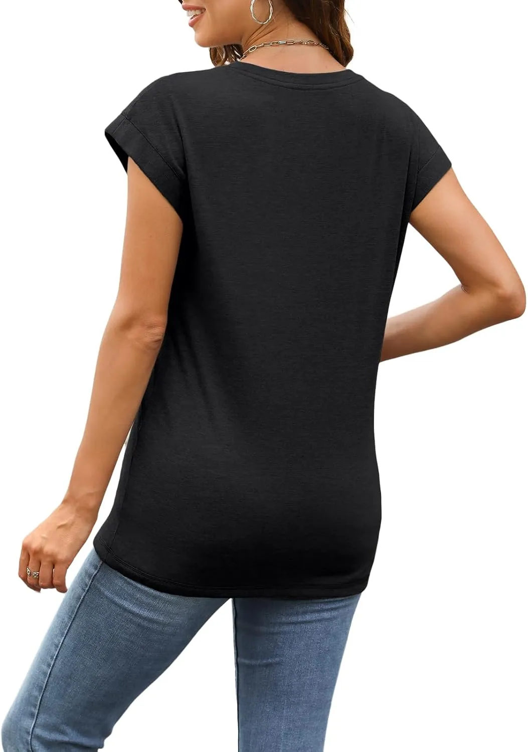 SUNBS 3 Pack Womens Summer Tops Cap Sleeve T Shirts Business Causal Dressy Basic Tee Fashion Trendy Cute Outfits 2025