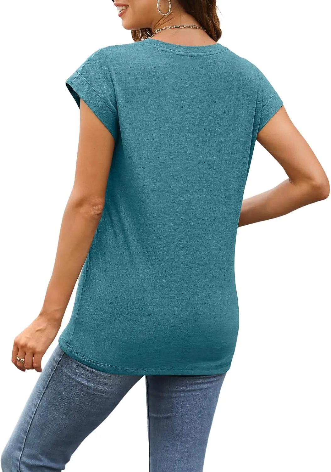 SUNBS 3 Pack Womens Summer Tops Cap Sleeve T Shirts Business Causal Dressy Basic Tee Fashion Trendy Cute Outfits 2025