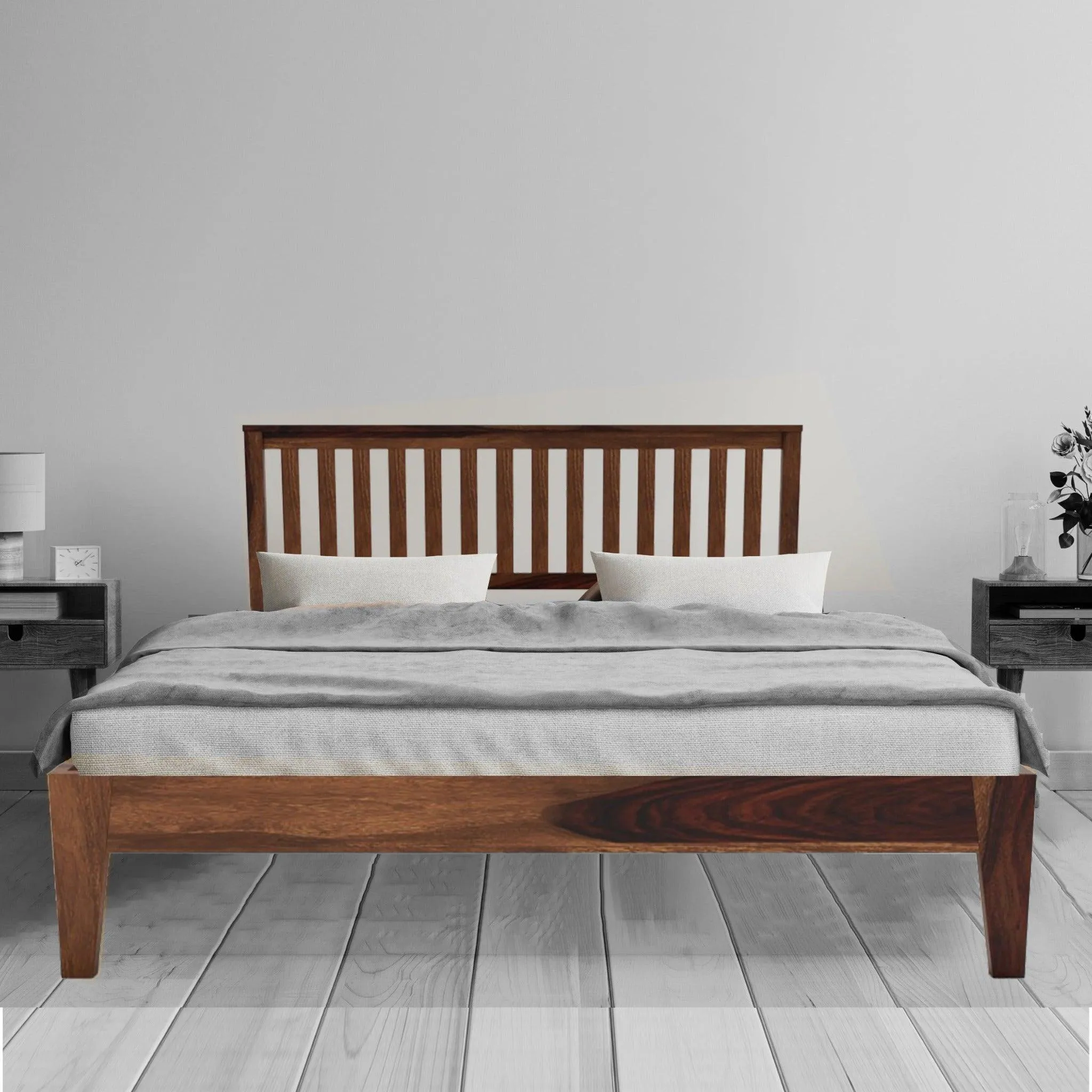 SUPAN BED KING  Sheesham Wood (Honey Finish)