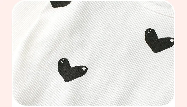 Toddler/Kid Girl's Heart-Filled White T-Shirt with Pants Set