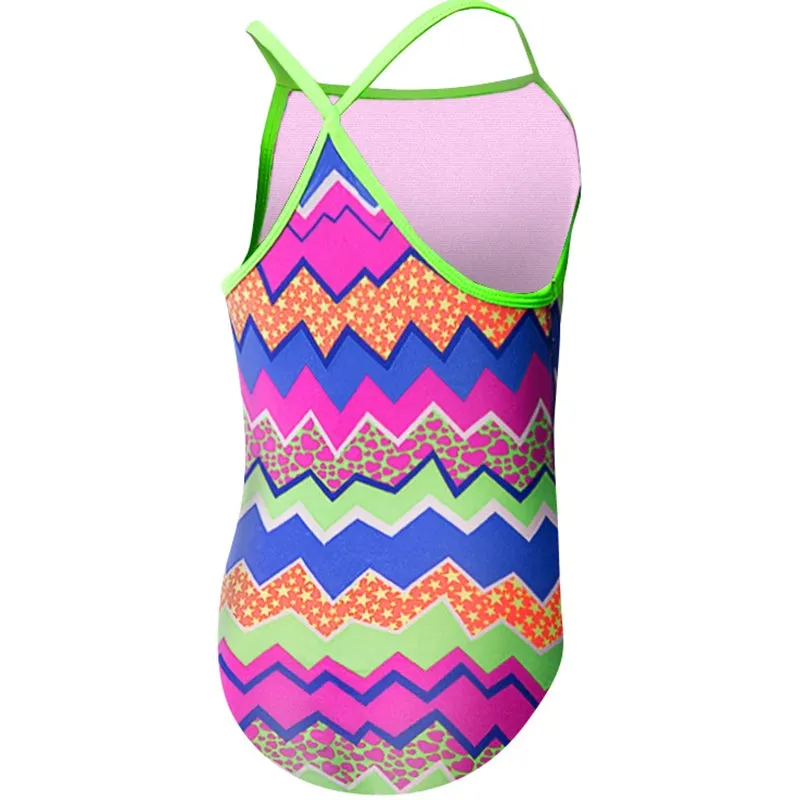 TYR - Swirl Pool Diamondfit Durafast Light Girls Swimsuit - Green