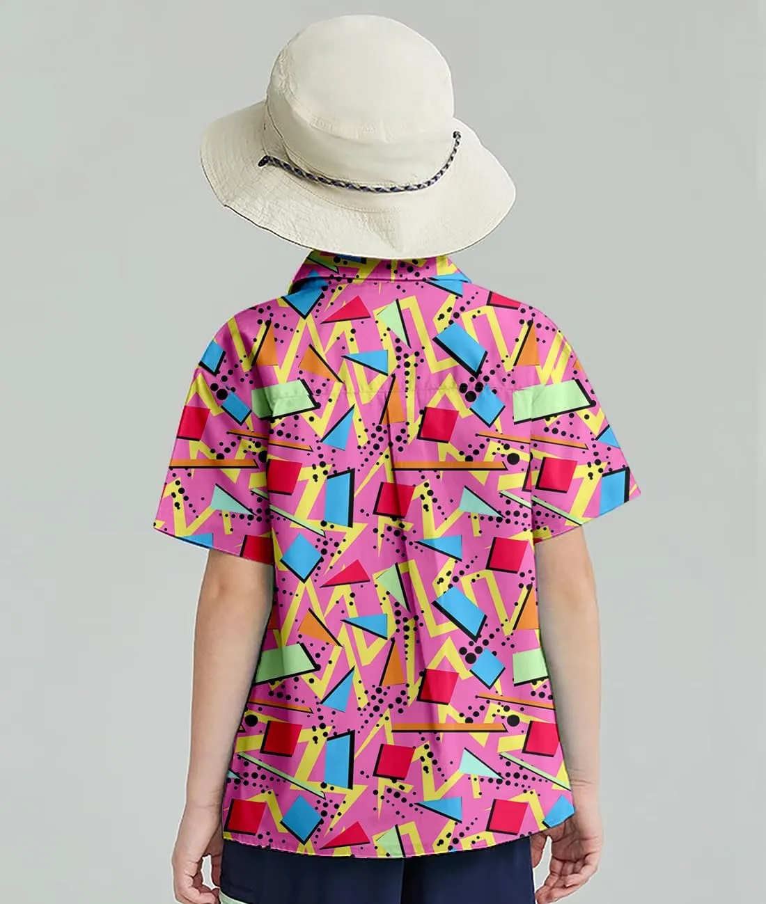 uideazone 2-10 Years Boys Button Down Shirts 3D Graphic Hawaiian Aloha Short Sleeve Dress Shirt Tops