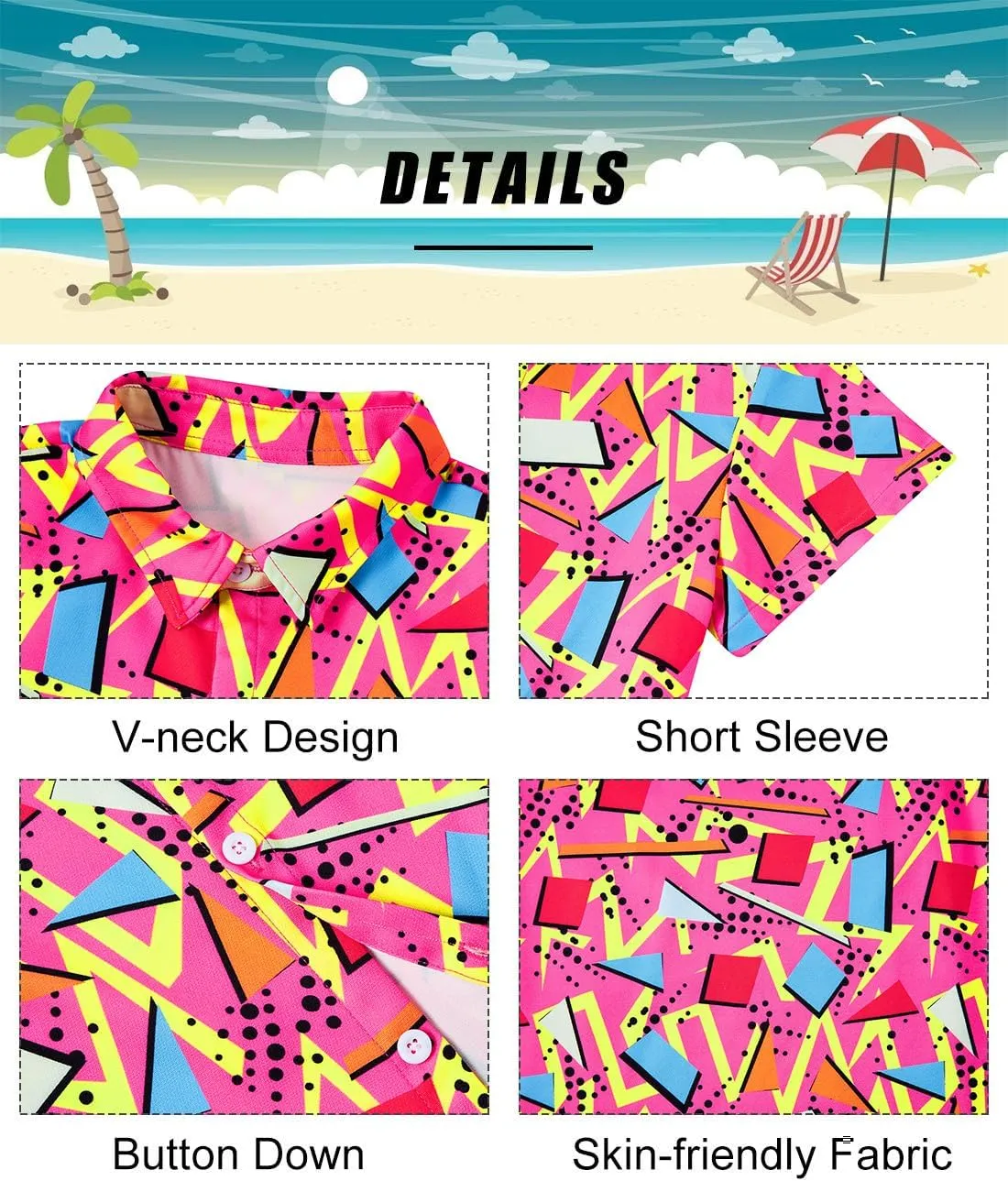uideazone 2-10 Years Boys Button Down Shirts 3D Graphic Hawaiian Aloha Short Sleeve Dress Shirt Tops