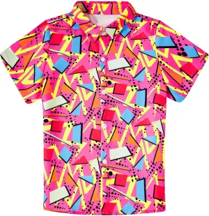 uideazone 2-10 Years Boys Button Down Shirts 3D Graphic Hawaiian Aloha Short Sleeve Dress Shirt Tops