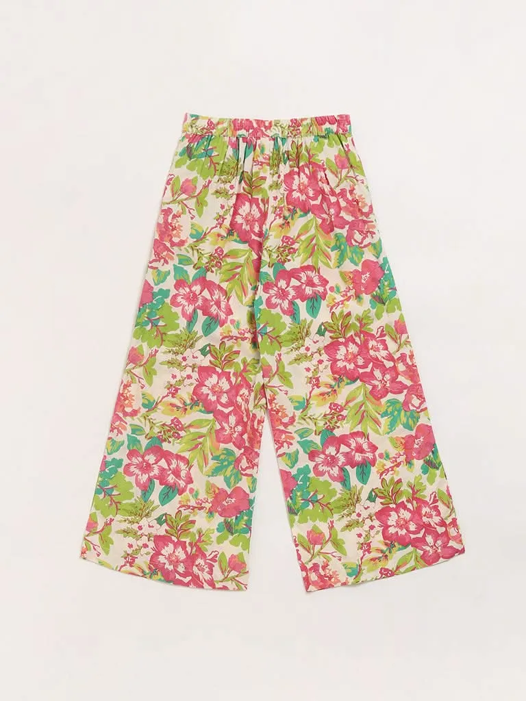 Utsa Kids Multicolor Printed Palazzos (8 -14yrs)