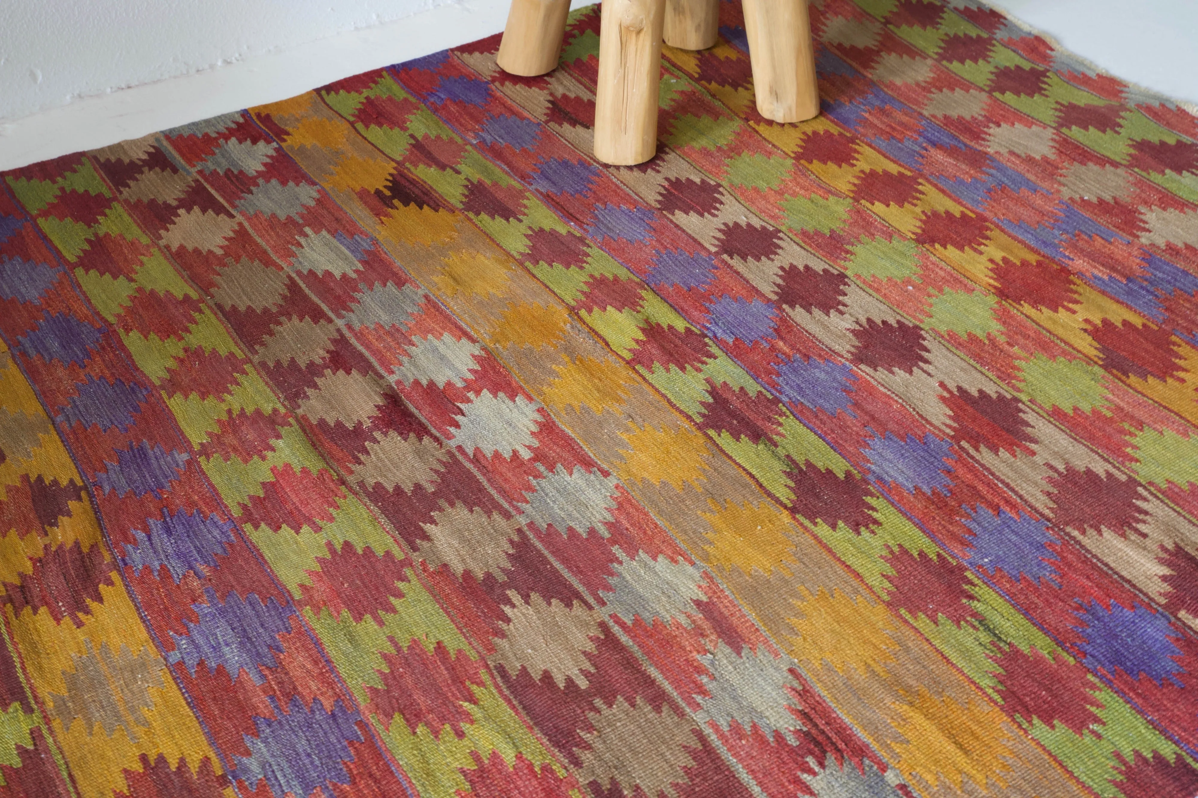 Vintage central Anatolian Kilim Rug 4'x5'