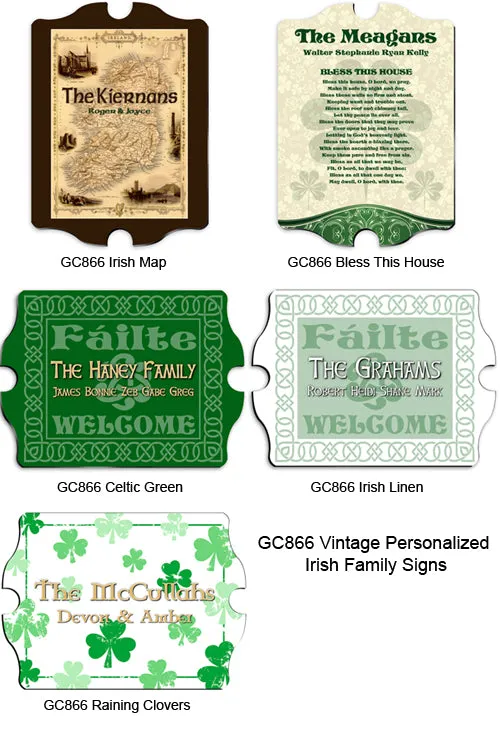 Vintage Irish Family Sign - Available in 5 Designs
