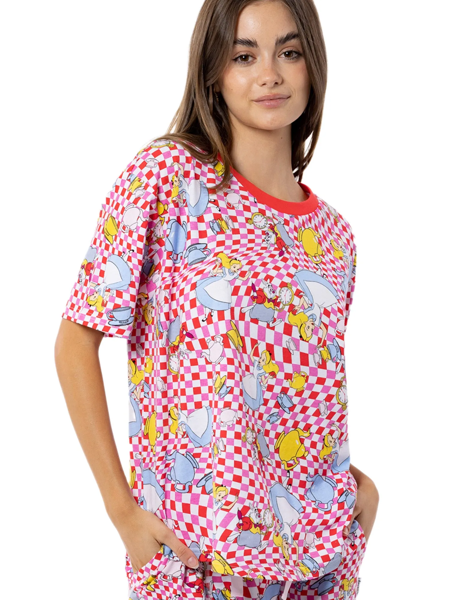 Women's Alice In Wonderland Short Sleeve Sleep Tee