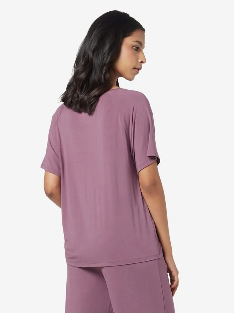 Wunderlove Mauve V-Neck T-Shirt